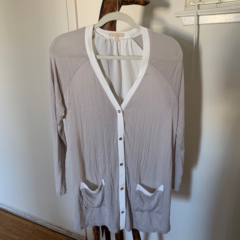 Grey and White Cardigan